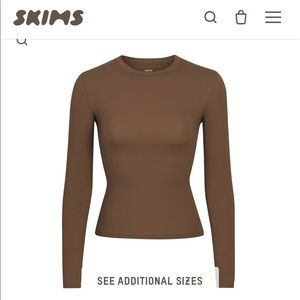 Skims Fits Everybody Long Sleeve T-Shirt in Oxide size 2X